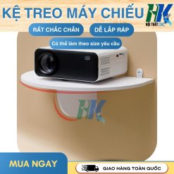 Kệ treo tường để máy chiếu, điện thoại, modem wifi, kệ trang trí không cần khoan màu trắng