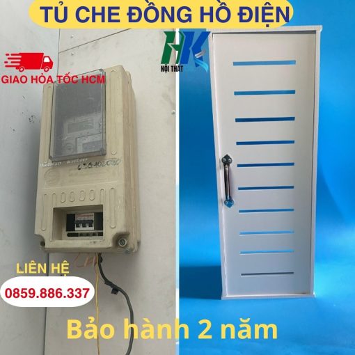 Tủ che đồng hồ điện bằng gỗ nhựa composite