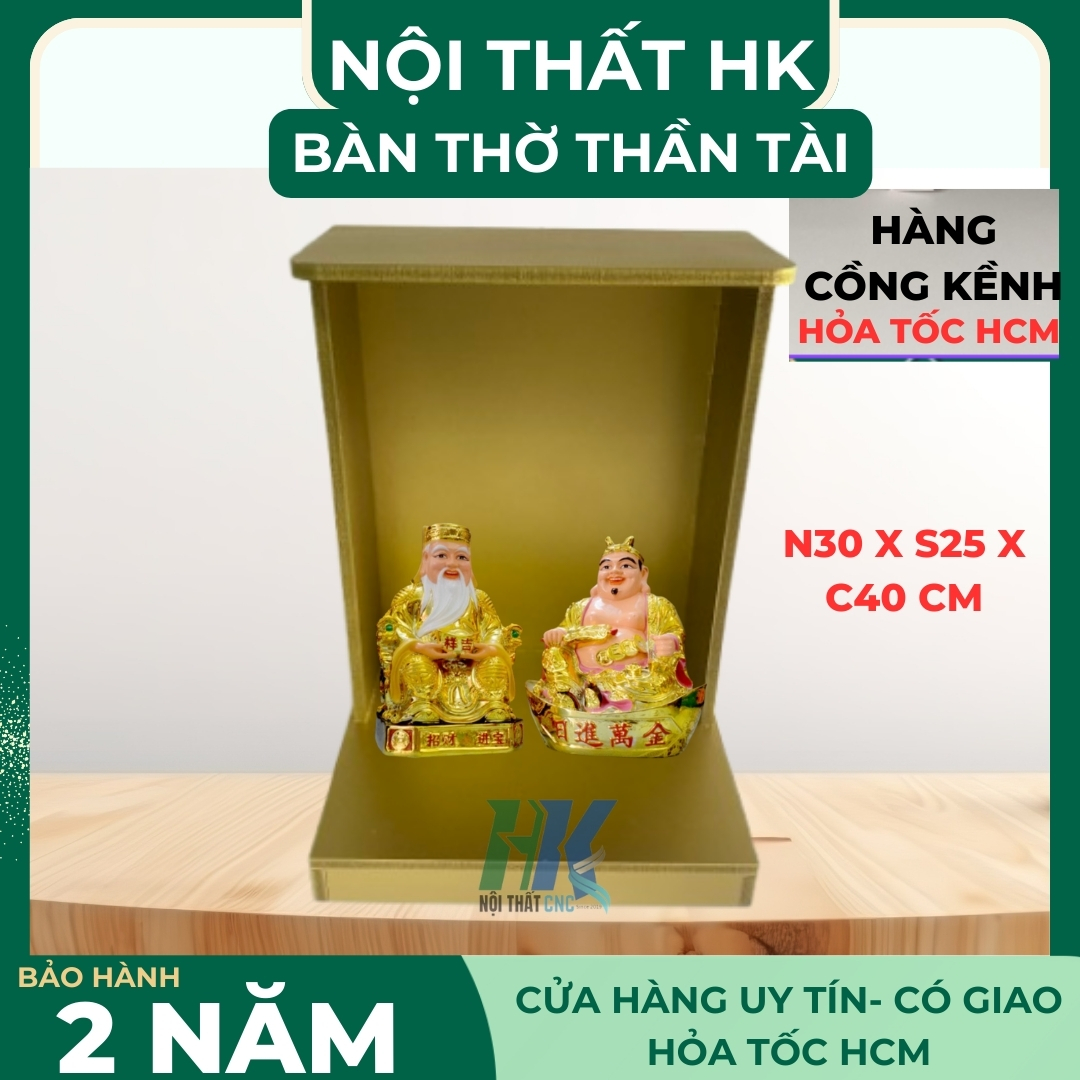 Bàn Thờ Ông Địa Thần Tài Hiện Đại Đơn Giản – Màu Vàng Sang Trọng
