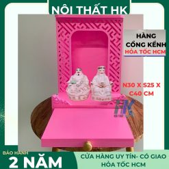 Bàn Thờ Ông Địa Thần Tài Hiện Đại Màu Hồng